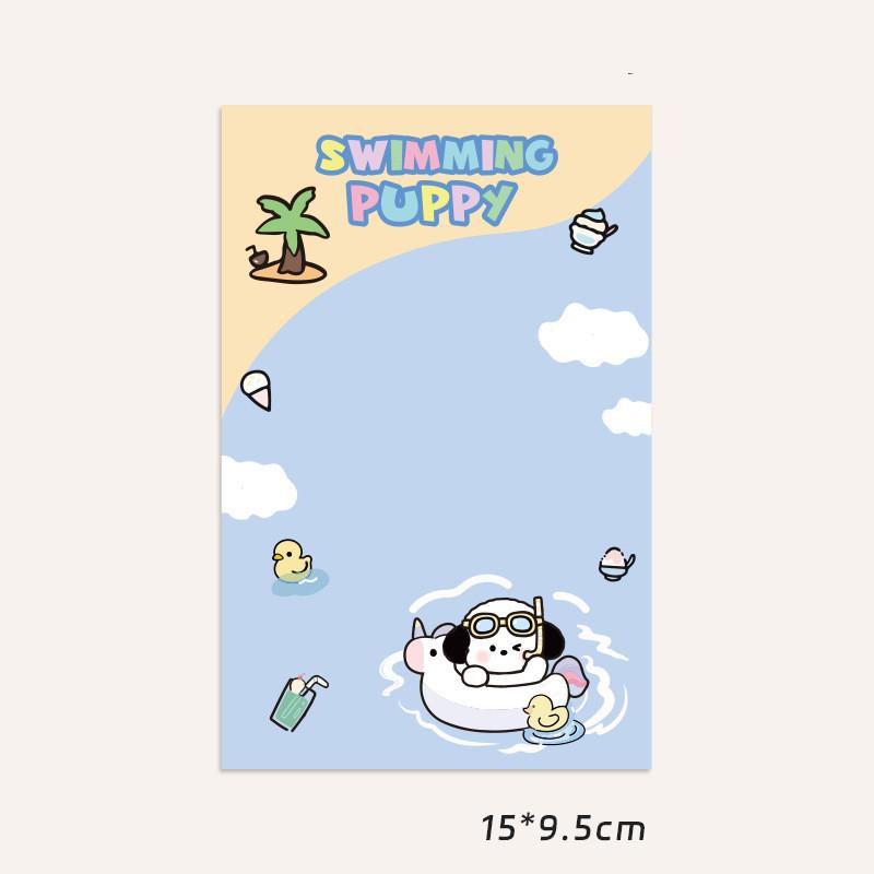 10 шт., кавайная мультяшная летняя карта для щенка, открытка на спине, Opp сумка, милая Kpop Star, 3 дюйма, фотокарта, сделай сам, декор, упаковочный материал