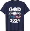 God Guns and Trump 2024 USA American Flag Theme Unisex T-Shirt
