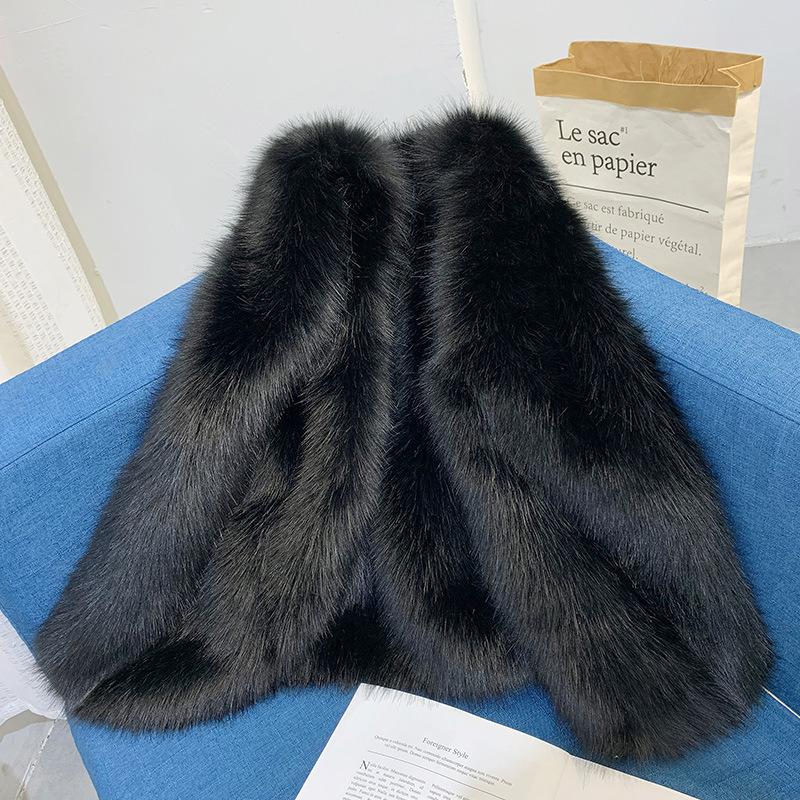 Осенне-зимний меховой жилет женский короткий лисий мех искусственный мех жилет-куртка