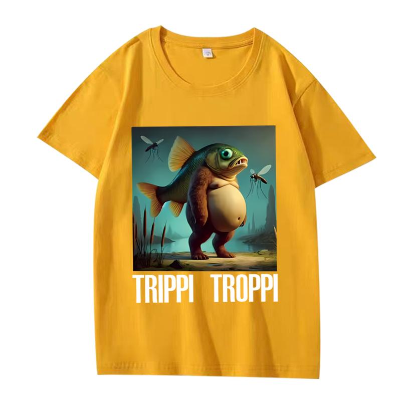 Trippi Troppi Смешные Итальянские Животные Мем Графическая Футболка мужская женская Оверсайз 100% Хлопок Летняя Унисекс plus size
