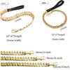 Поводок для собак из нержавеющей стали Pet Lead Traction Super Strong Gold ошейник с цепочкой 32 мм 19 мм ошейник для больших собак Bulldog Pitbull