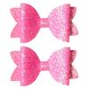 Colorful Hair Accessories for Photoshoots 2Pcs Solid Color Glitter Bow Clip Girls, Double Layer Sparkling Non Slip Clips Children Hairpin, Decorative