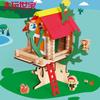 Iwood Boys and Girls Hand-assembled DIY Cabin/Educational Building Block Toy House Children's Day Birthday Gift