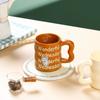 Creative English letter ceramic mug, water cup, household milk cup, daily coffee cup, high-end cup, gift giving