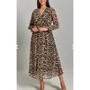 Двубортное шифоновое платье с леопардовым узором больших размеров