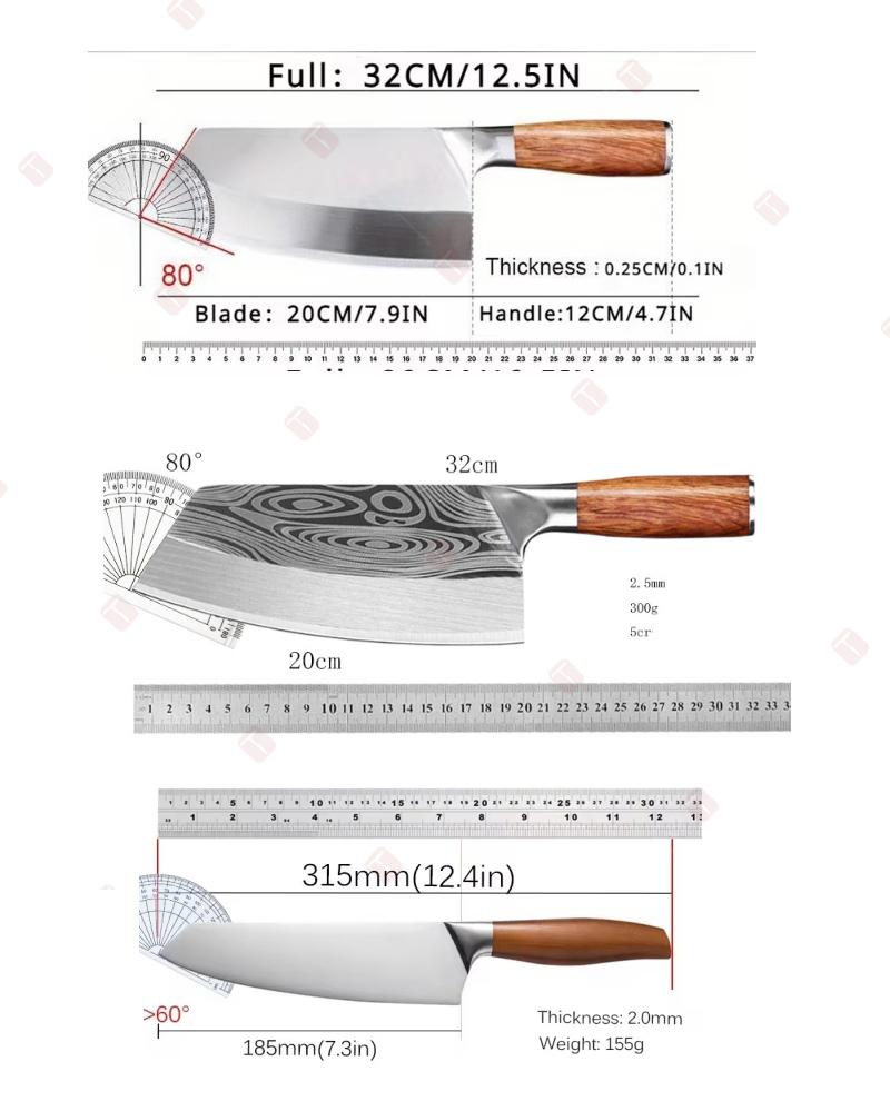 WXCOO Japanese Chef Knife Cooking Butcher Knife Professional Kitchen Knives Set Meat Cleaver Fish Fillet Slicing Santoku Knife
