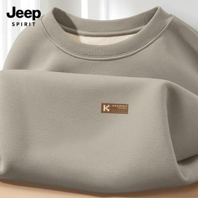 Мужской свитшот JEEP SPIRIT с флисовой подкладкой и круглым вырезом