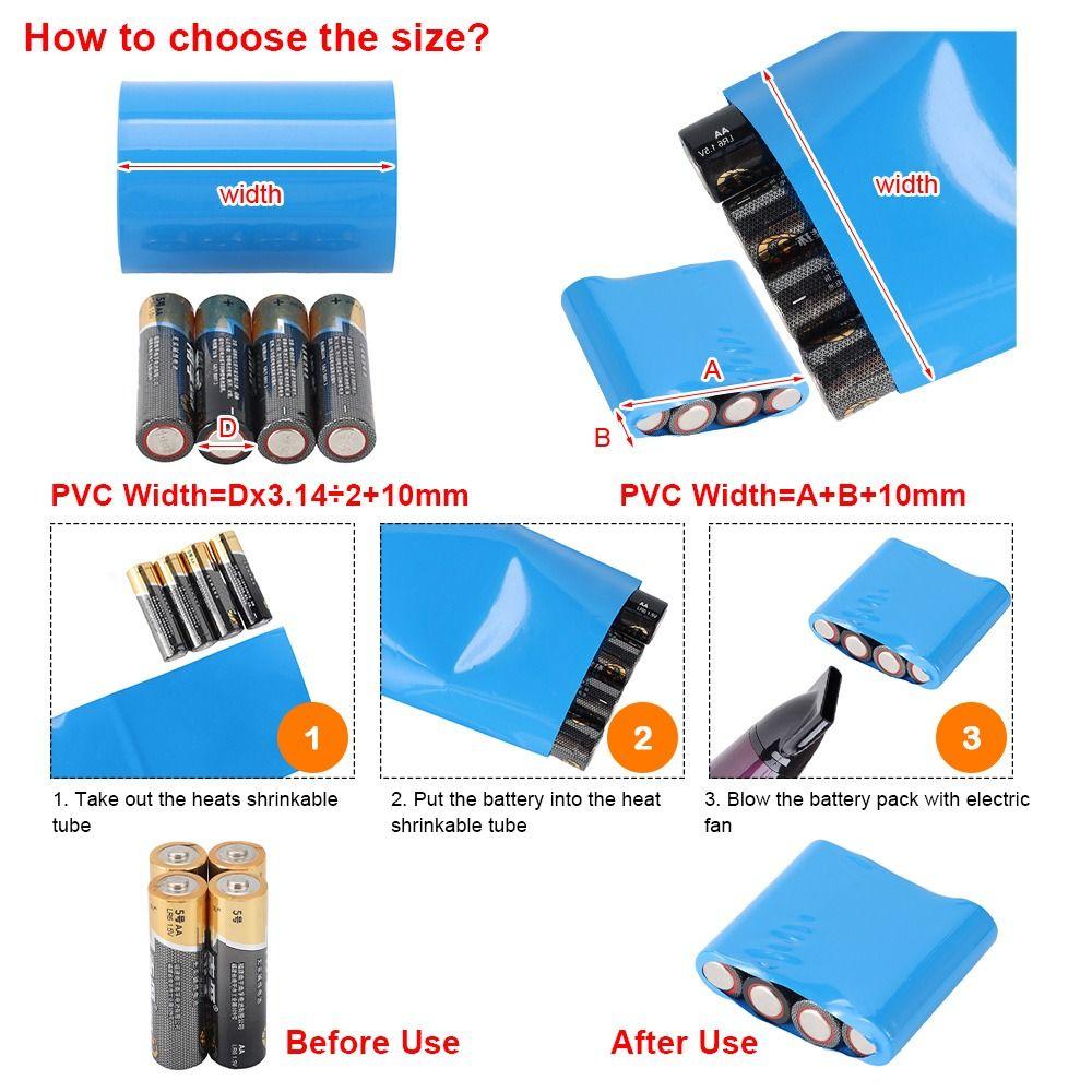 1 Метр/Упаковка Новая термоусадочная трубка ПВХ для литий-ионных аккумуляторов, разных размеров, термоусадочная пленка для аккумуляторных блоков 18650, ширина 70-200 мм, ленточные рукава