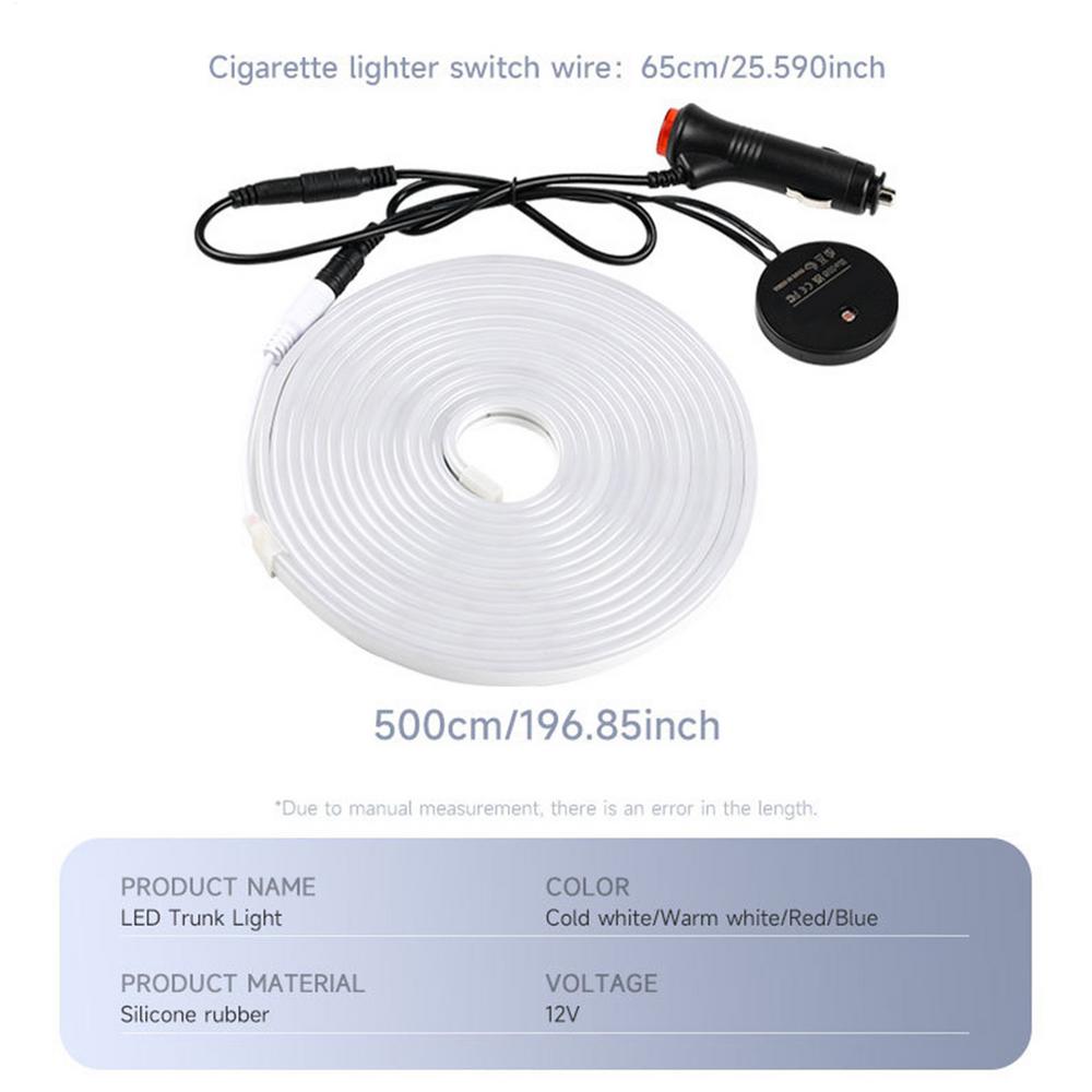 Car LED Trunk Light Light Control Induction Automotive Trunk Strip Light Car Interior LED Lamp For Outdoor Camping Loading And