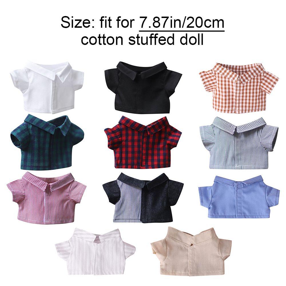 Accessories Cotton Stuffed Stripes Lattice 20CM Doll Shirt Solid Color Blouse Idol Doll Clothes