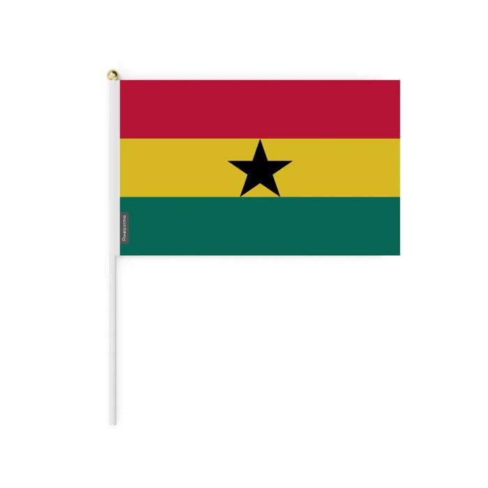 Drapeau Mini - Ghana - 20 X 30 Cm - 100 Pièces - Polyester - Léger - Recto/verso