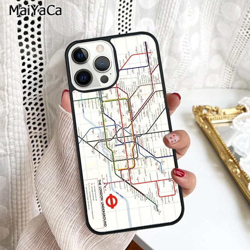 Чехол для телефона London Underground Tube Map Для iPhone 17 Air 16 16e 15 plus 11 12 13 14 pro max корпус coque