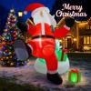 6.89ФТ Надувная игрушка Санта Мешок с подарками Собака Рождественские украшения для двора со светодиодной подсветкой Рождественские принадлежности Домашние украшения Праздничные подарки