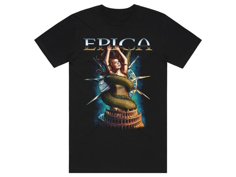ГОРЯЧИЙ! Черная Хлопковая Футболка Группы Epica Полный Размер S-5XL Унисекс SN261 Унисекс Футболка