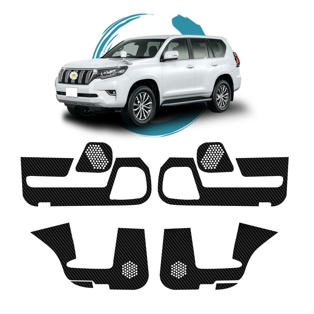 Ruiya New Toyota Prado Late 150 Late Prado 150 Exclusive Door Kick Guard Door Trim Guard Carbon Style Sheet Protection Film Nano 8 Piece Set Adhesive