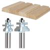 2pc 1/2" 12mm Shank V Groove & Matched Tongue Router Bit Set W/ Premium Ball Bearings Woodworking Cutter