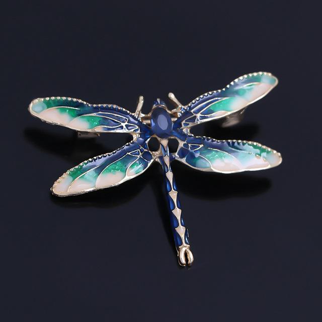 Fashion Dragonfly Crystal Brooch Women Shirt Suit Rhinestone Insect Animal Pins Brooches Party Gift
