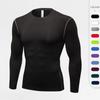 Men's Tight Training PRO Sports Fitness Running Long-sleeved Sweat-wicking Quick-drying Long-sleeved Shirt T-shirt Clothes YEL1019