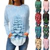 Футболки для женщин, осенние повседневные рубашки с длинным рукавом, толстовки с винтажным графическим принтом, топы, пуловеры, рождественские