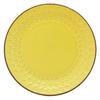 Mino Ware Serving Plate Yellow Matte Flower Emblem 125-0415
