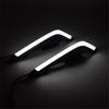 2x Motorcycle Winglet Side Spoiler Aerodynamic Wing Wind Fin W/ White LED Light