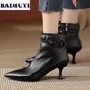 Pointed Toe Chelsea Ankle Boots Women Fur Snow Shoes High Heels Woman 2025 Trend Winter Plush Warm Botas Mujer Luxury Sexy Pumps