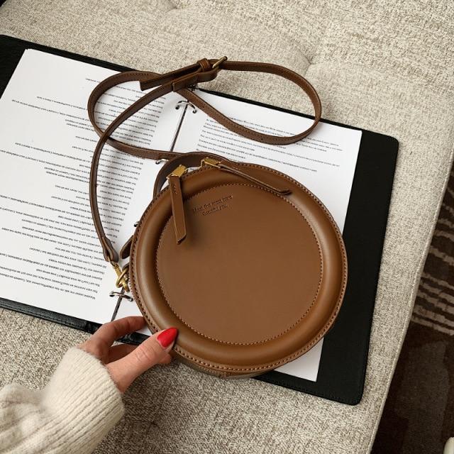 Роскошные маленькие круглые дизайнерские сумки через плечо для женщин, новинка 2021 года, трендовые винтажные сумки на плечо из искусственной кожи, брендовая женская повседневная сумка