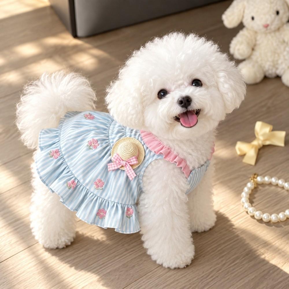Breathable Cat Dog Dress Sleeveless Cat Dog Outfit Fashion Pet Sundress Pet Supplies