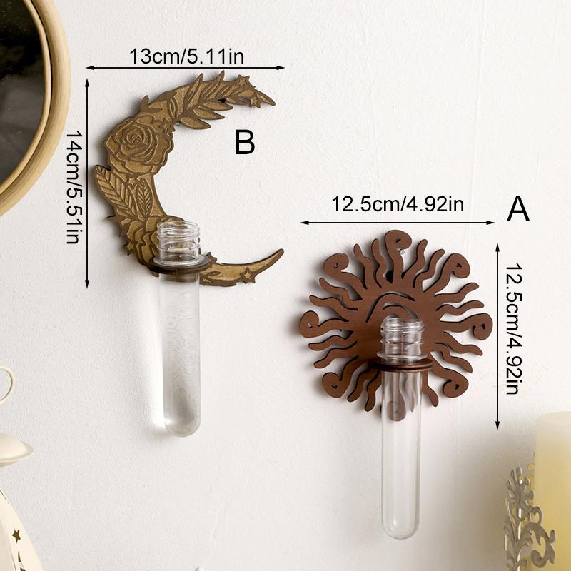 1Pc Wooden Wall Hanging INS Hydroponic Vase Farmhouse Decoration Hollow Wooden Frame Simplicity Home Furnishing Wall Decoration