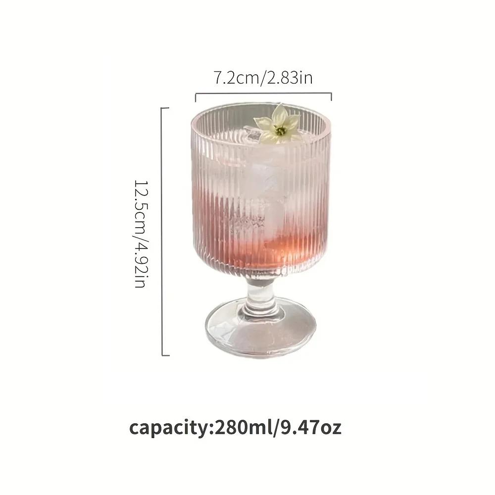 2 шт./4 шт. Бокал в скандинавском стиле с вертикальными полосками, прозрачная чашка для десерта с мороженым и йогуртом, стильная бытовая стеклянная чашка, посуда для напитков