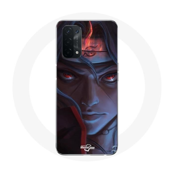 Coque pour Oppo A74 5G - MANIACASE - Itachi Uchiwa Naruto - Souple - Manga - Blanc