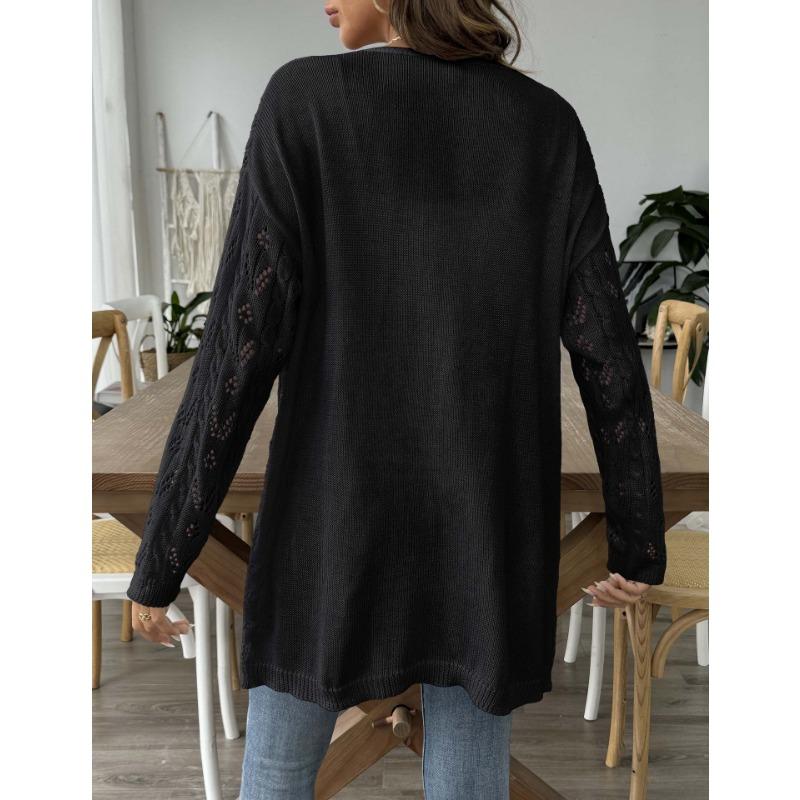 Женское осенне-зимнее повседневное пальто-свитер без пуговиц