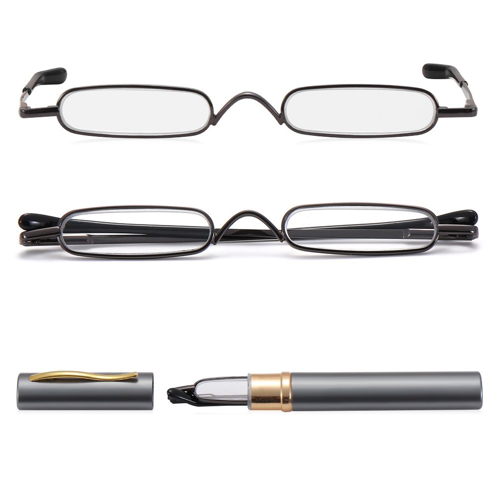 Eyeglasses Men Women with Pen Clip Tube Case Readers Slim Reading Glasses Slim Pen Reading Glasses