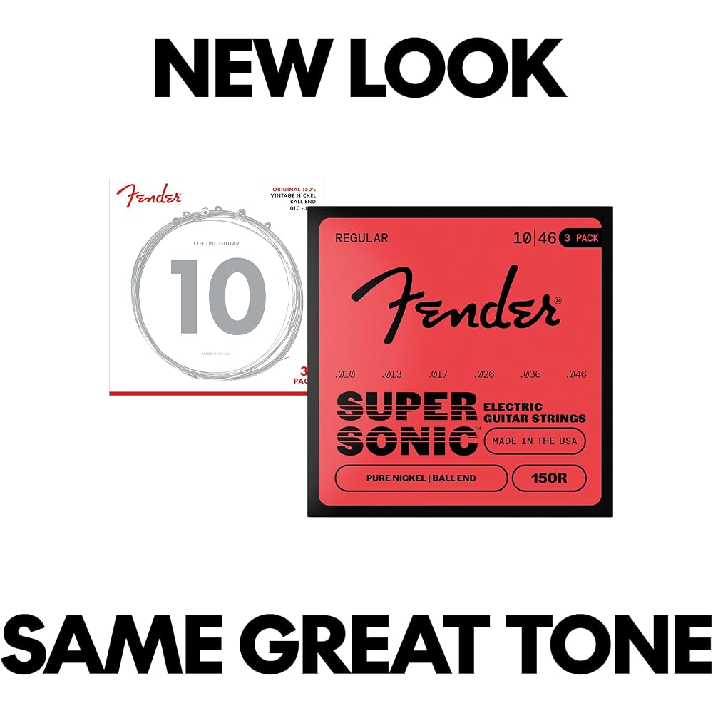 Струны для электрогитары Fender SuperSonic™ 150R, Чистый никель, Шариковый конец, Калибры .01...
