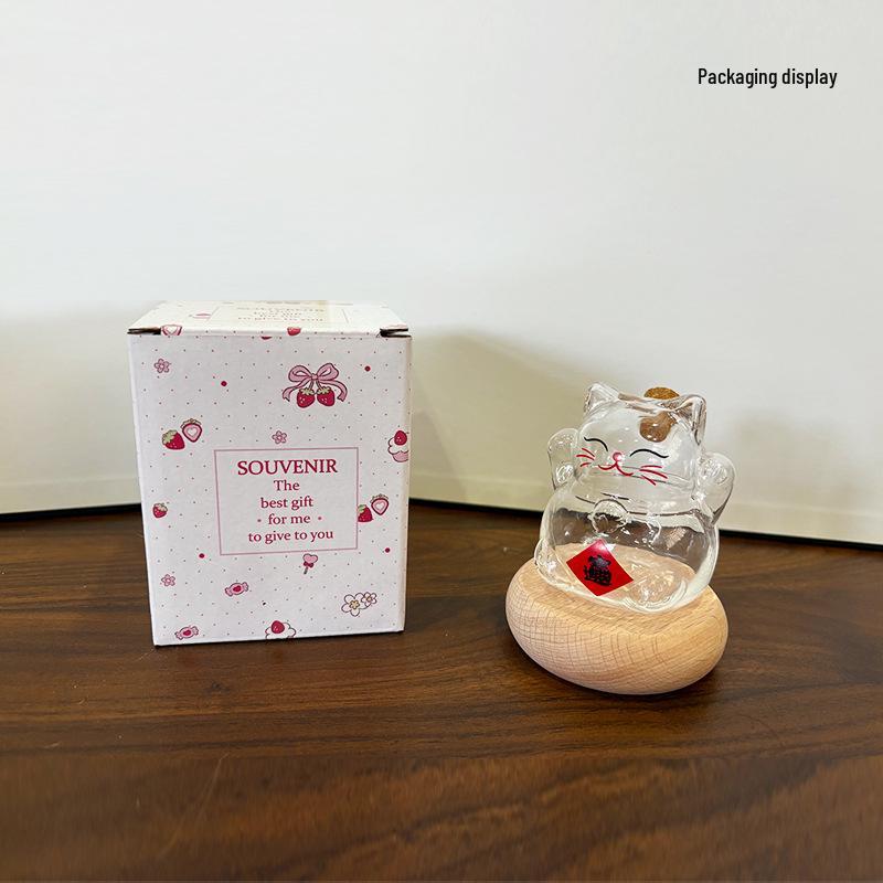 Трехмерная копилка-кошка и банка для подарков из высокоборосиликатного стекла.