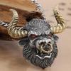 Bull Head Pendant Men's Necklace Retro Domineering Personality Hip-hop Bull Demon King Bull Aura Soaring Pendant Necklace