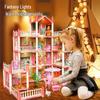 DIY Princess Castle Dollhouse with Lights for Girls' Pretend Play
