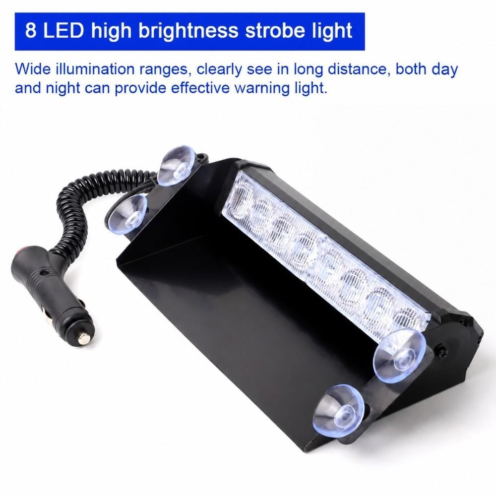 Suction Cup Mount Strobe Light Blue Red Light Flashing Light Warning Light  for Car Truck Vehicle