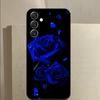 Синий цветок розы Чехол для телефона Для Samsung Galaxy A13,A21s,A22,A31,A32,A52,A53,A71,A80,A91 Мягкий черный чехол