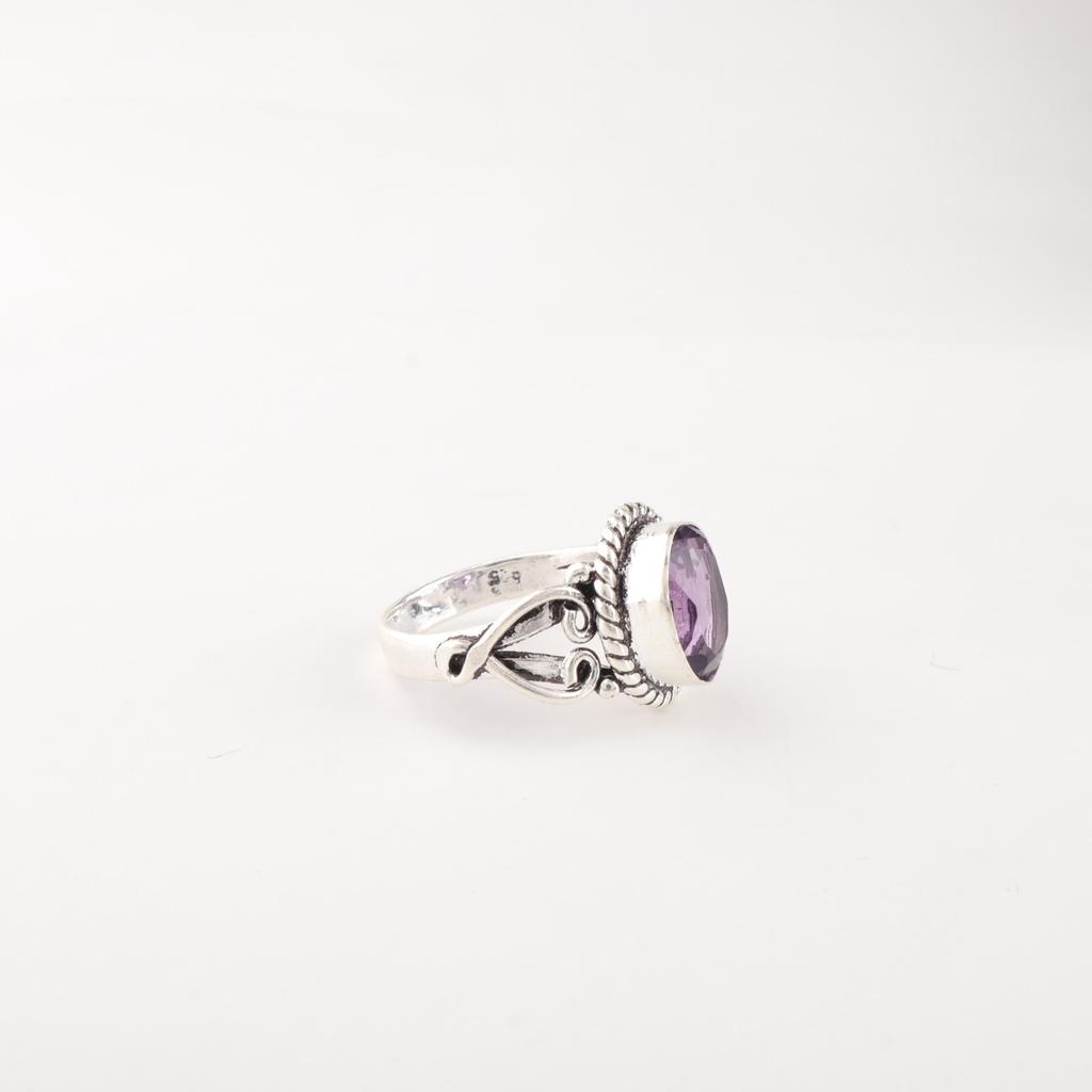 African Amethyst Gemstone 925 Sterling Silver Jewelry Handmade Partywear Ring RR-8-7