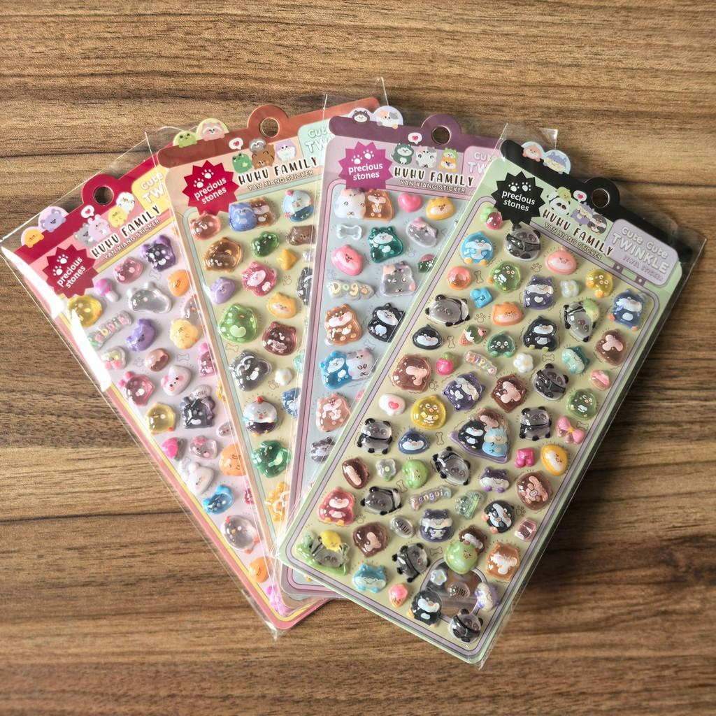 4 шт. Кавайные 3D тисненые наклейки с мультяшными животными для детского DIY декора телефонов, планшетов, пеналов Магазин BulingBulingStickers