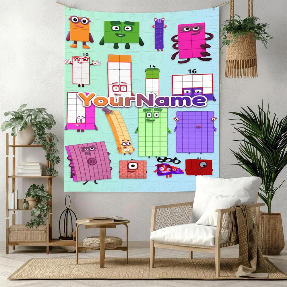 Numberblocks Custom Your Name Wall Decor Tapestry Art For Pet Memorial Birthdaywedding Party Backdrop Family Gift