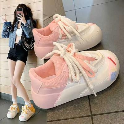 Девичья серия толстая подошва износостойкая мягкая подошва удобная спортивная обувь модная и универсальная обувь для шопинга и повседневной носки