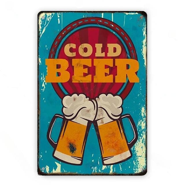 Плакаты с холодным пивом, винтажные металлические жестяные знаки, напитки, ретро-бар, клуб, паб, ресторан, настенное искусство, декоративная тарелка