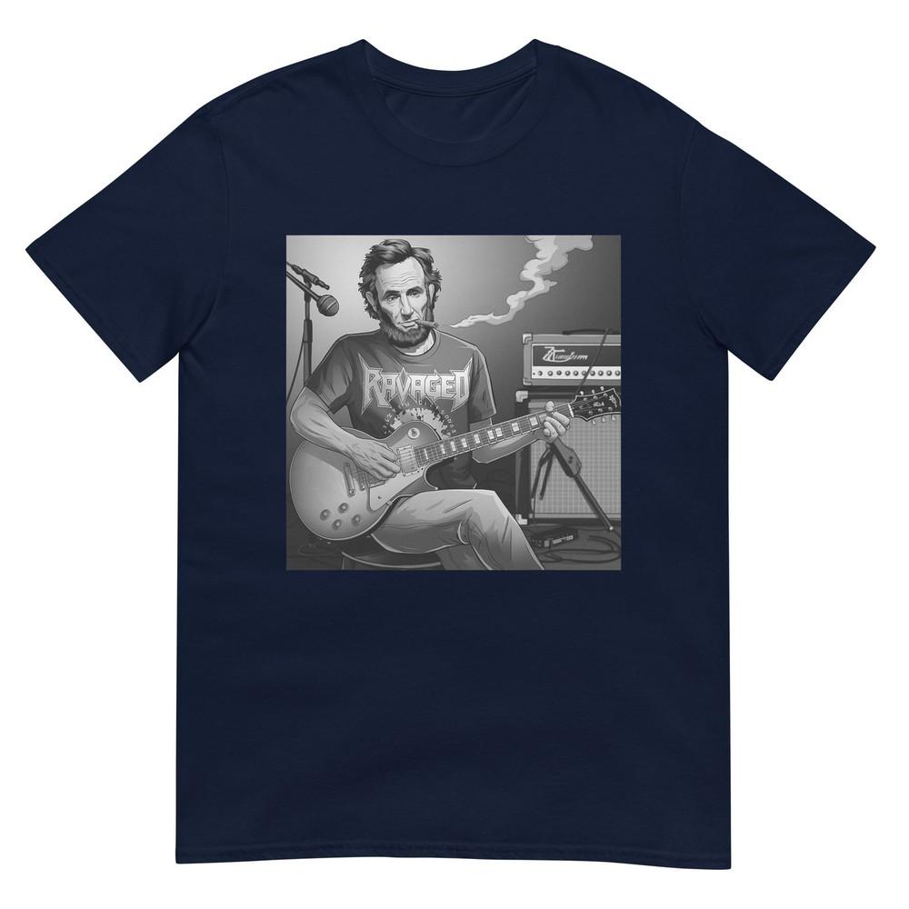 President Abraham Lincoln Playing Guitar Abe Lincoln Vintage TShirt
