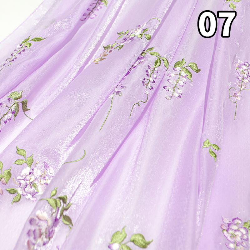 50*150см Ткань с вышивкой в ретро китайском стиле, Вышивка глицинии, Дизайнерская ткань для шитья платья Ханфу, костюма