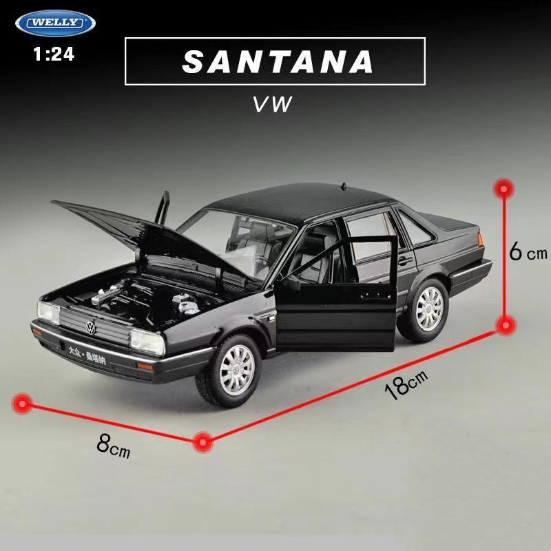 Welly 1/24 Volkswagen SANTANA Alloy Diecasts Metal Toy Vehicles Car Model Miniature Scale Model Collection Kids Delicate Gifts