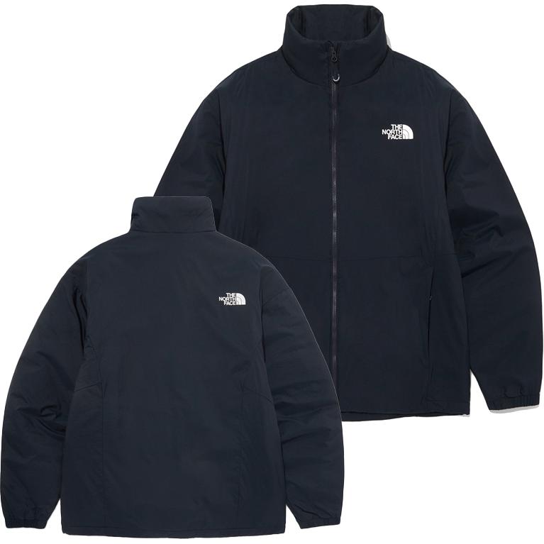 The North Face Логотип Воротник-стойка Свободный Молния Длинный рукав Хлопковая куртка Мужские куртки Темно-синий NJ3NQ55C