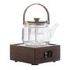 Electric Tea Brewing Set with Walnut & Glass Teapot