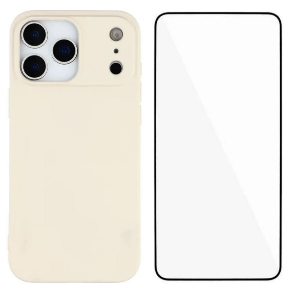 Чехол для телефона iPhone 17 Pro WANLONFENG серии RB2 из ТПУ с задней крышкой из закаленного стекла